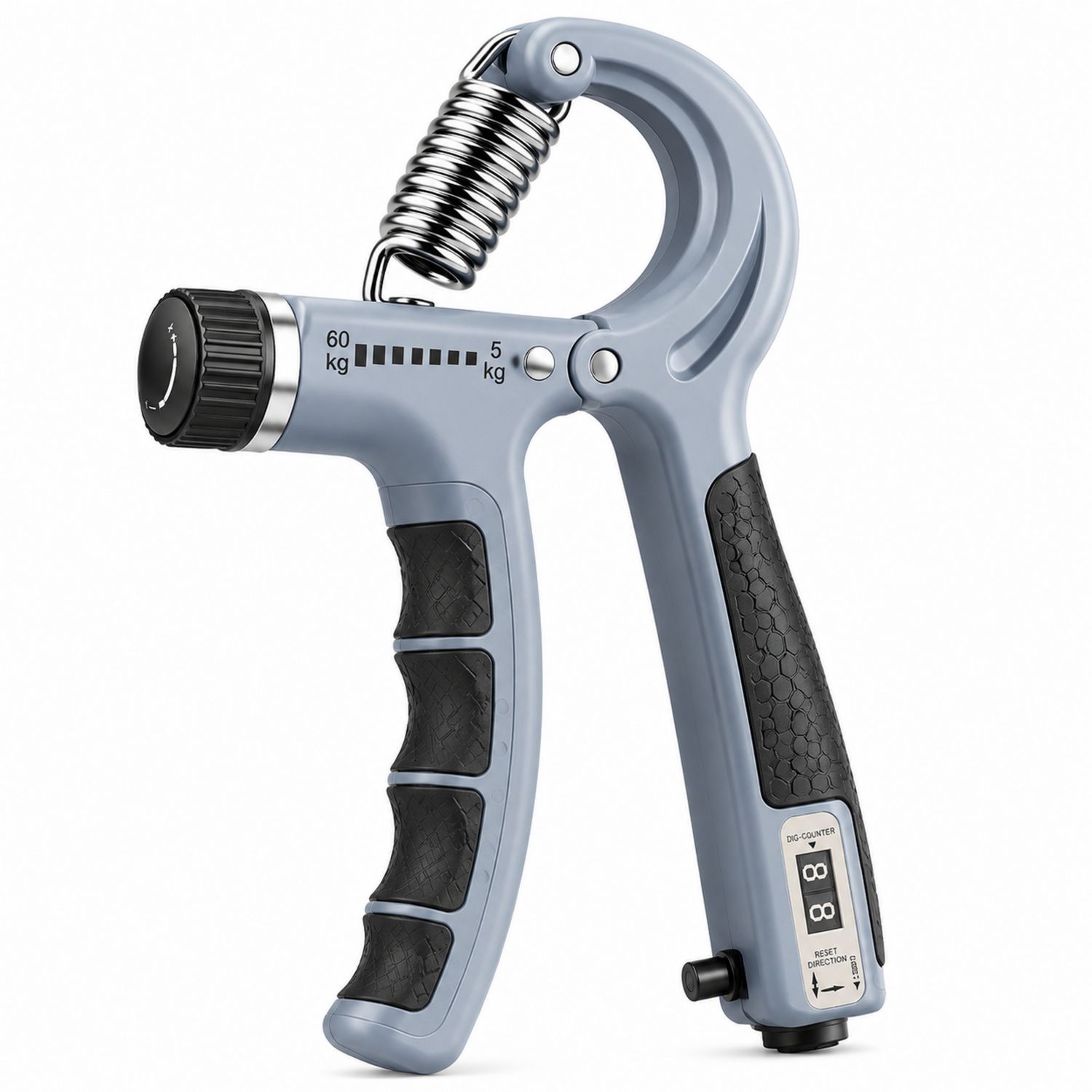 Einstellbarer Handmuskeltrainer mit Zähler 5-60 kg Grau-Domxiron