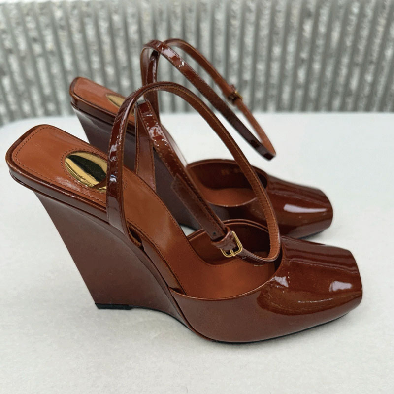 Shoeswoon Peep Toe Ankle Strap Wedge Platform Heels