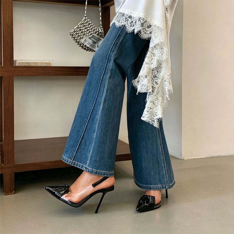 Shoeswoon Elegant Clear Patchwork Pointed Toe Slingback High Heels