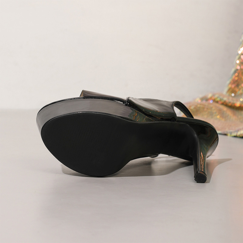 Shoeswoon Peep Toe Clear Panel Platform Slingback Sandals Ultra‑Thin Stiletto High Heels