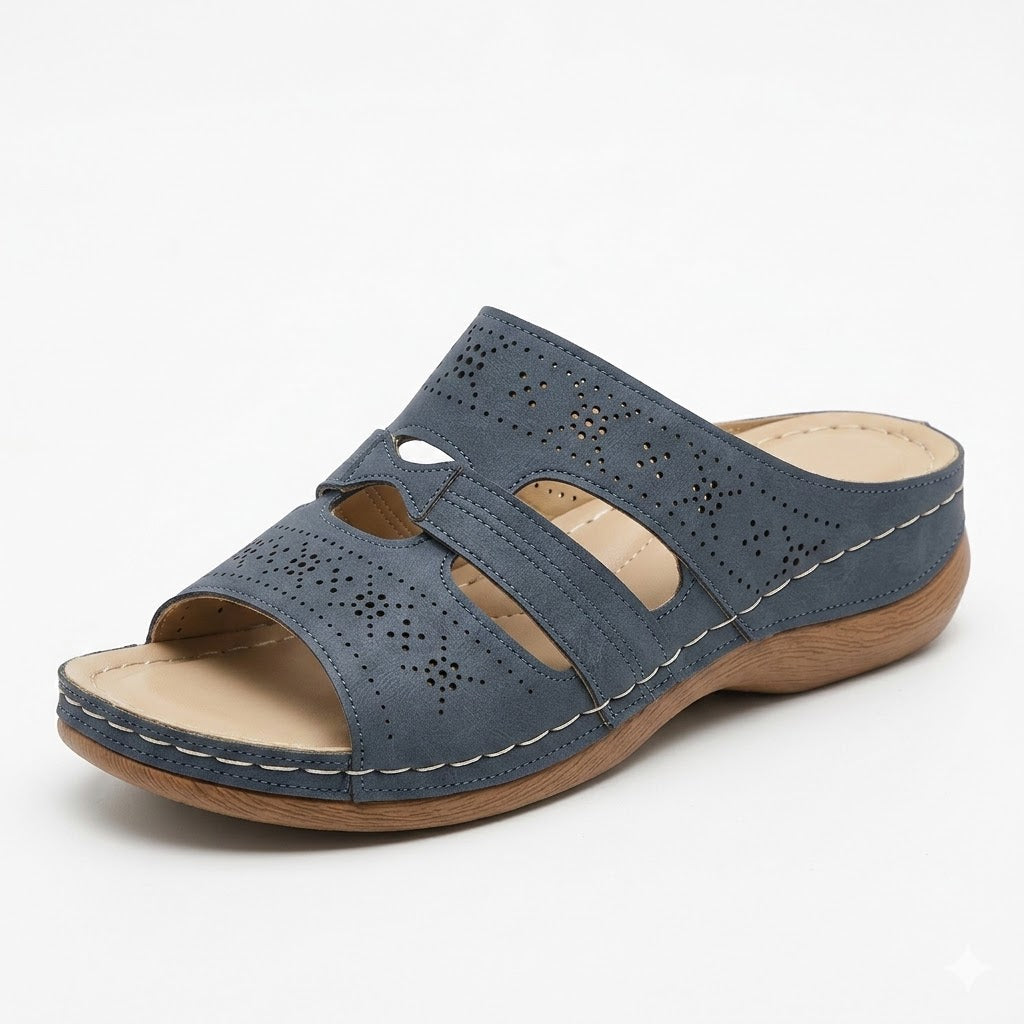 Shoeswoon Casual Hollow Open Toe Comfort Flat Slide Sandals