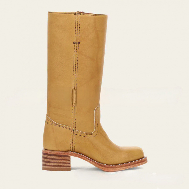 Shoeswoon Round Toe Stacked Heel Knee High Riding Boots