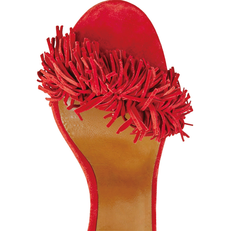 Shoeswoon Fringe Decor Open Toe Lace Up Ankle Wrap Tassel Stiletto Sandals