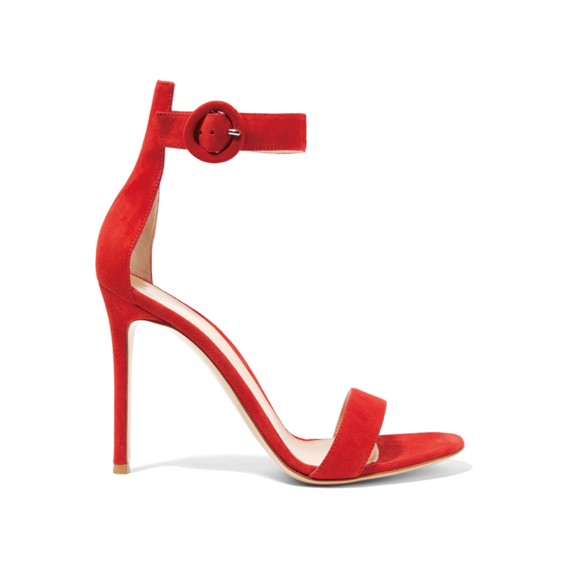 Shoeswoon Single Strap Round Circle Buckle Ankle Strap Stiletto High Heel Sandals