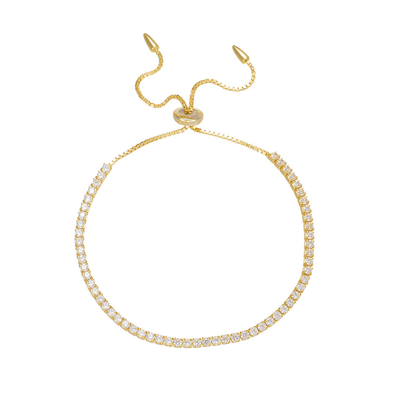 Shoeswoon Full Pave Crystal Tennis Adjustable Slide Anklet