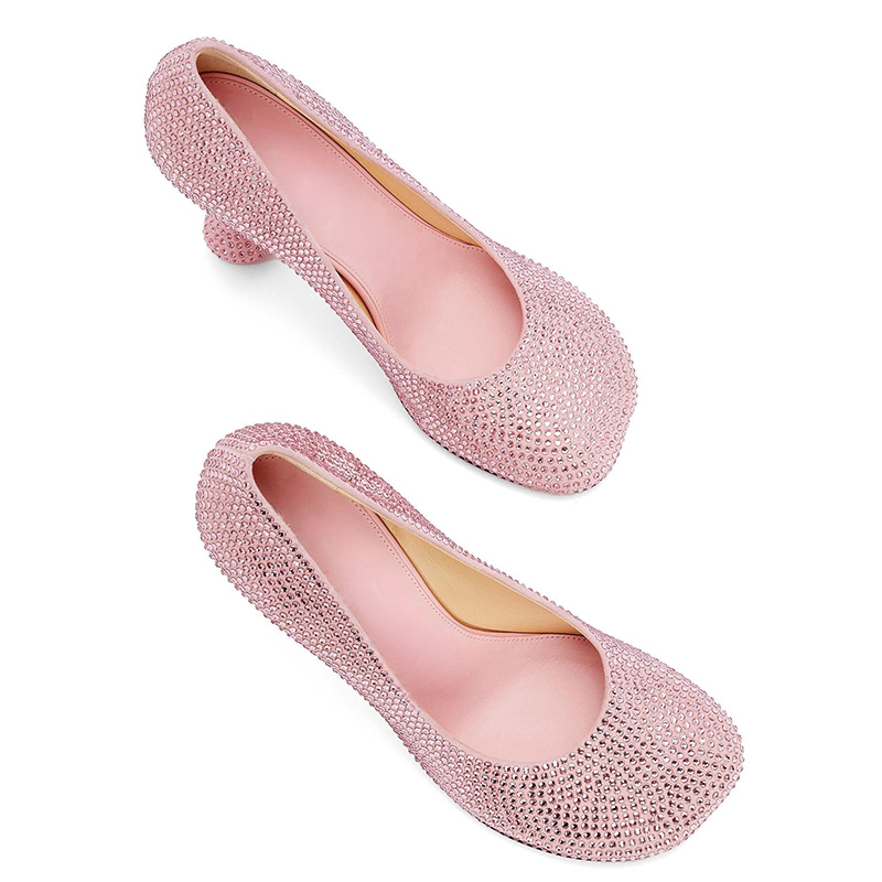Shoeswoon Sparkling Crystal Embellished Special Sculpted High Heel Pumps