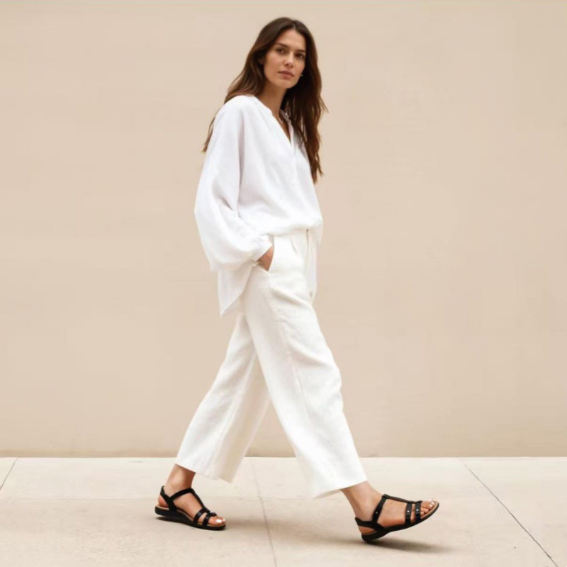 Shoeswoon Open Toe Adjustable T-Strap Comfort Flat Sandals