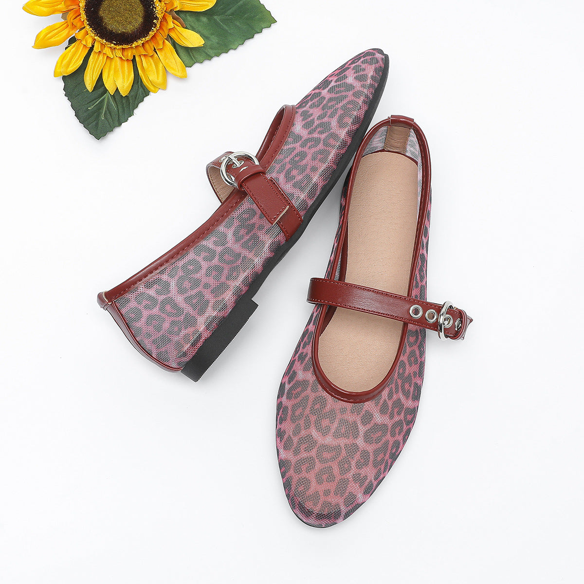 Shoeswoon Breathable Mesh Mary Jane Flats