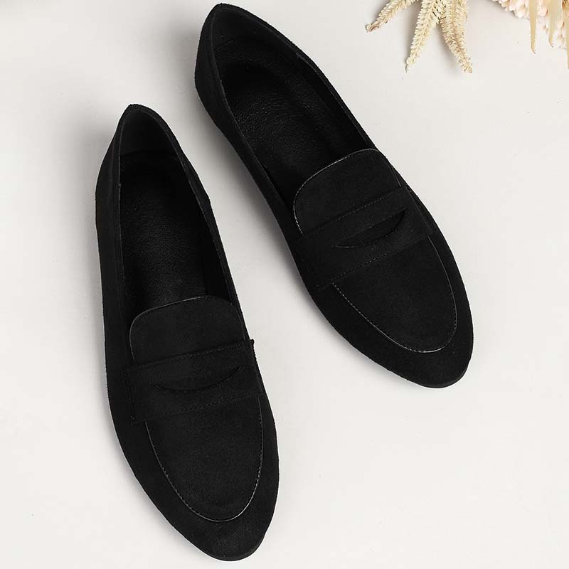 Shoeswoon Tweed Patchwork Almond Toe Penny Loafers