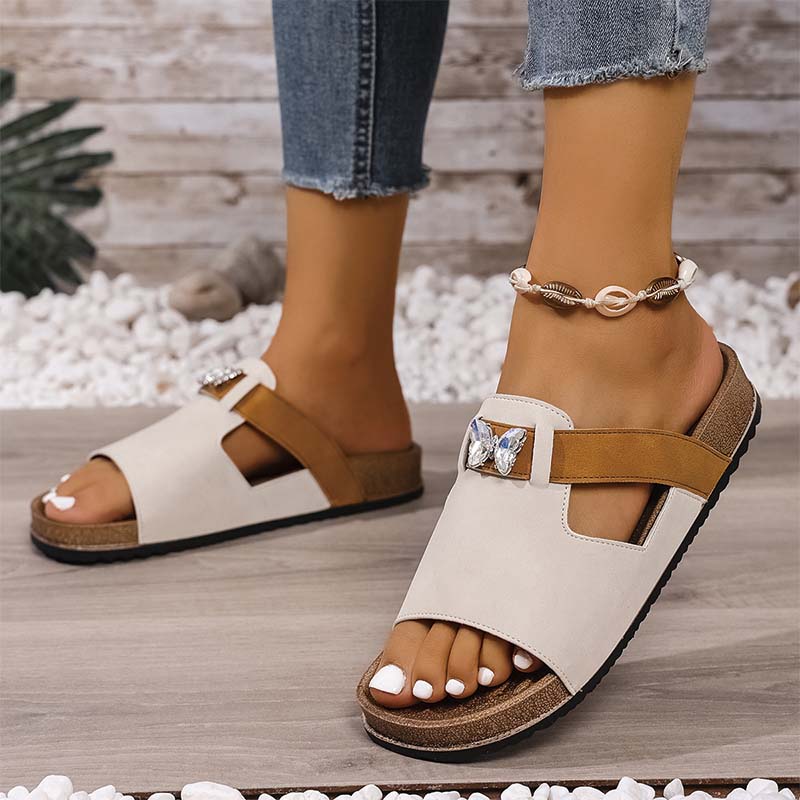 Shoeswoon Embellished Butterfly Buckle Casual Slides Birkenstock