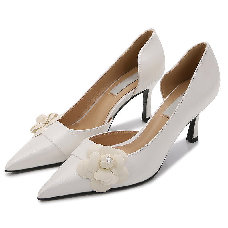 Shoeswoon Satin Floral Embellished Wedding Party Stiletto Heels