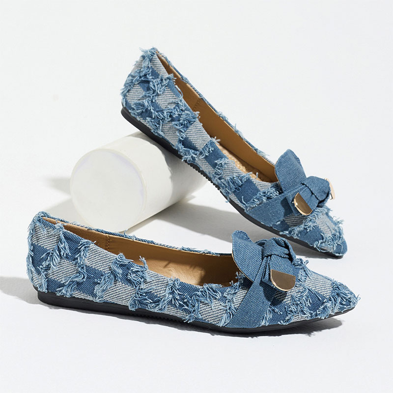 Shoeswoon Decorative Bow Casual Pointed Toe Ballet Flats