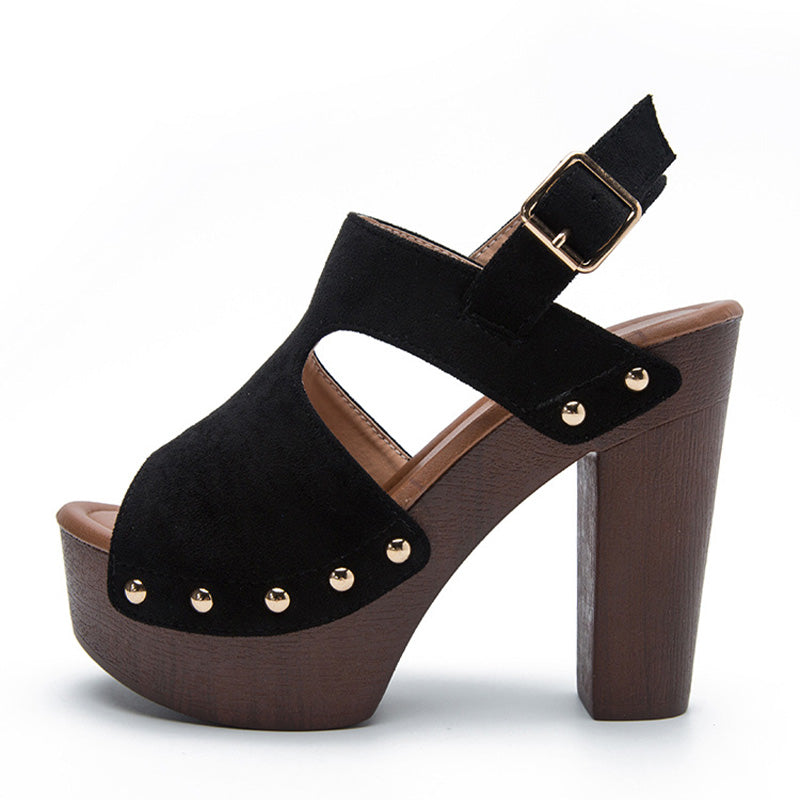 Shoeswoon Suede Ankle Strap Espadrille Platform Sandals