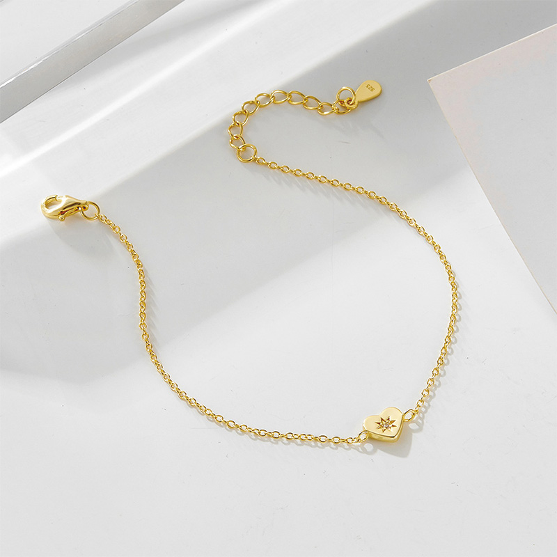 Shoeswoon Star Crystal Heart Dainty Adjustable Anklet