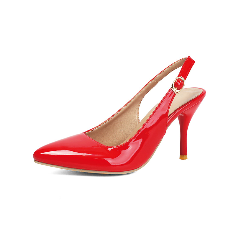 Shoeswoon Classic Pointed Toe Adjustable Buckle Slingback Stiletto Pumps