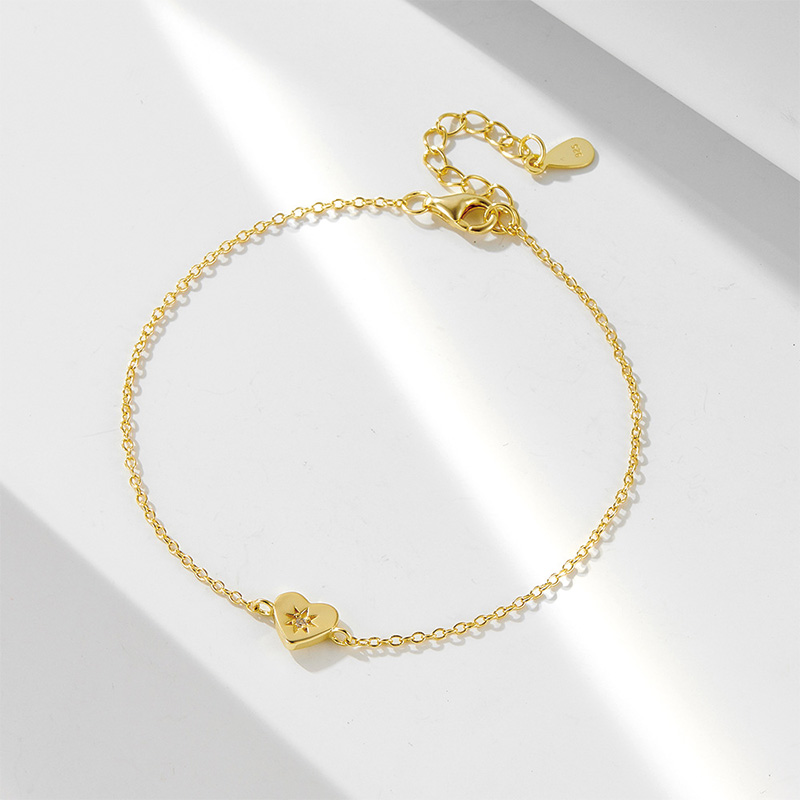 Shoeswoon Star Crystal Heart Dainty Adjustable Anklet