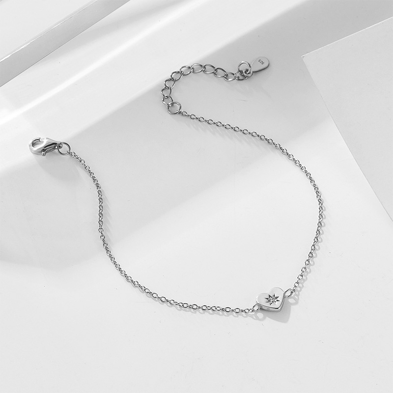 Shoeswoon Star Crystal Heart Dainty Adjustable Anklet