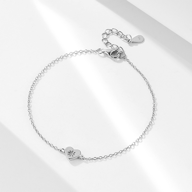 Shoeswoon Star Crystal Heart Dainty Adjustable Anklet