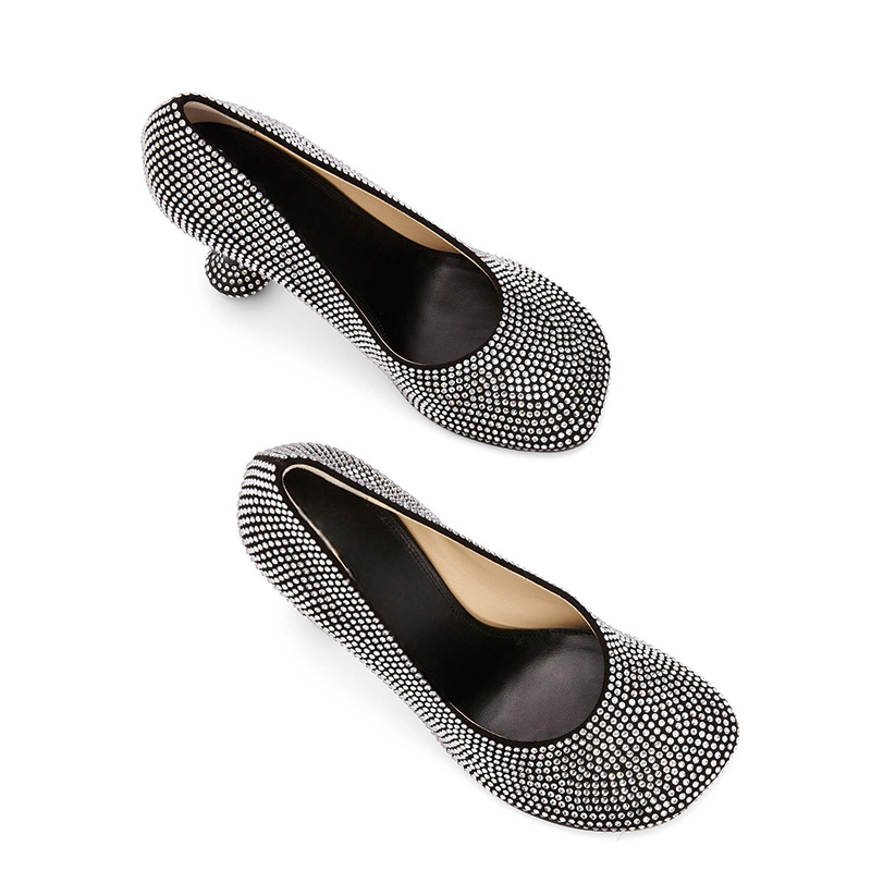 Shoeswoon Sparkling Crystal Embellished Special Sculpted High Heel Pumps