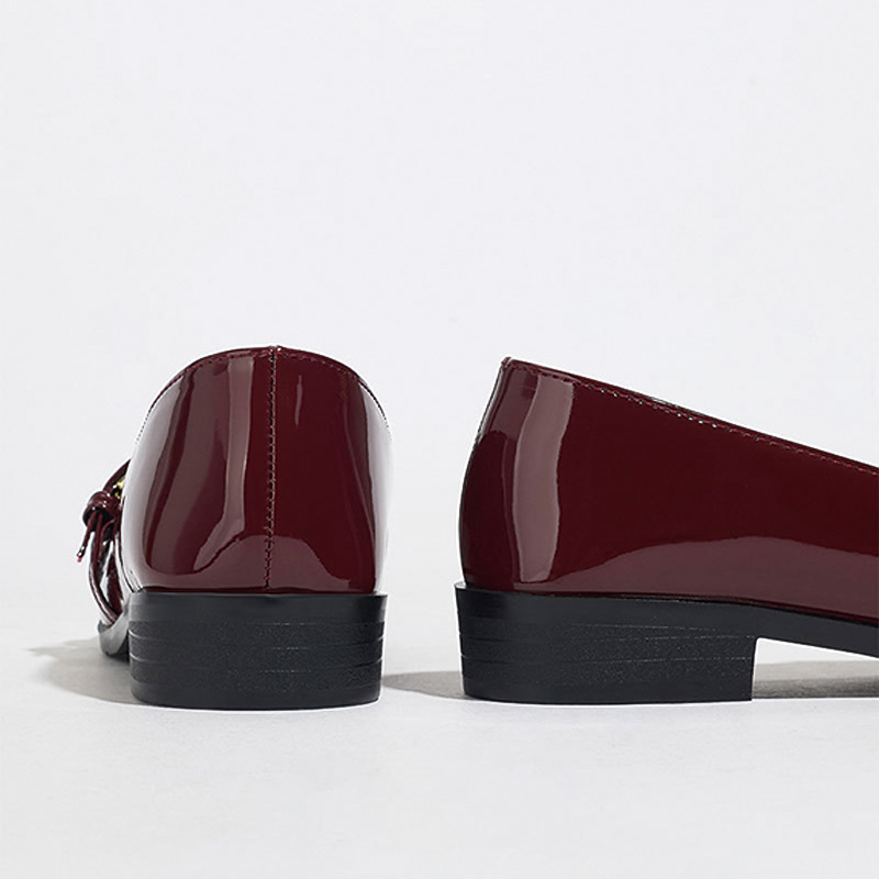 Shoeswoon Crisscross Gold Buckle Square Toe Slip On Loafers