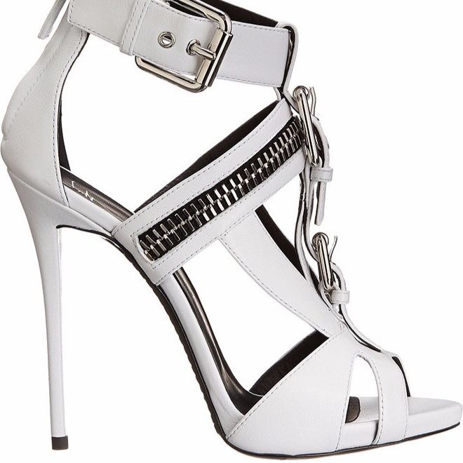 Shoeswoon Black Zipper Buckle Cut‑out Stiletto Heel Sandals