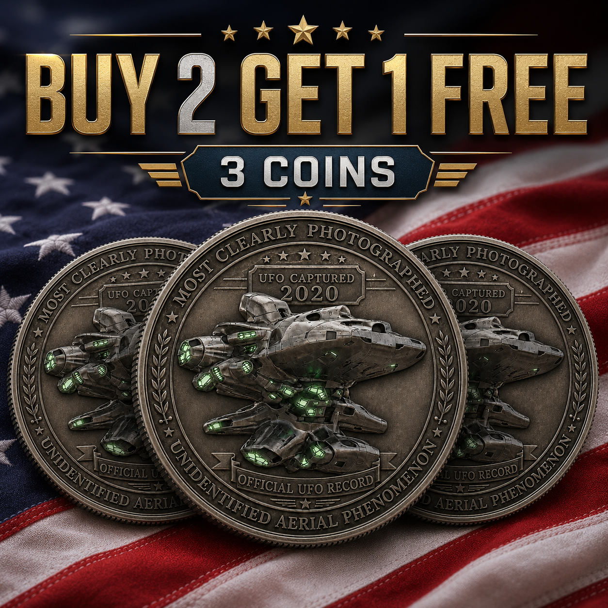 🛸 UFO Commemorative Coin – 2020 UFO Encounter Archive Coin – Inspired by the Most Clearly Captured Aerial Phenomenon