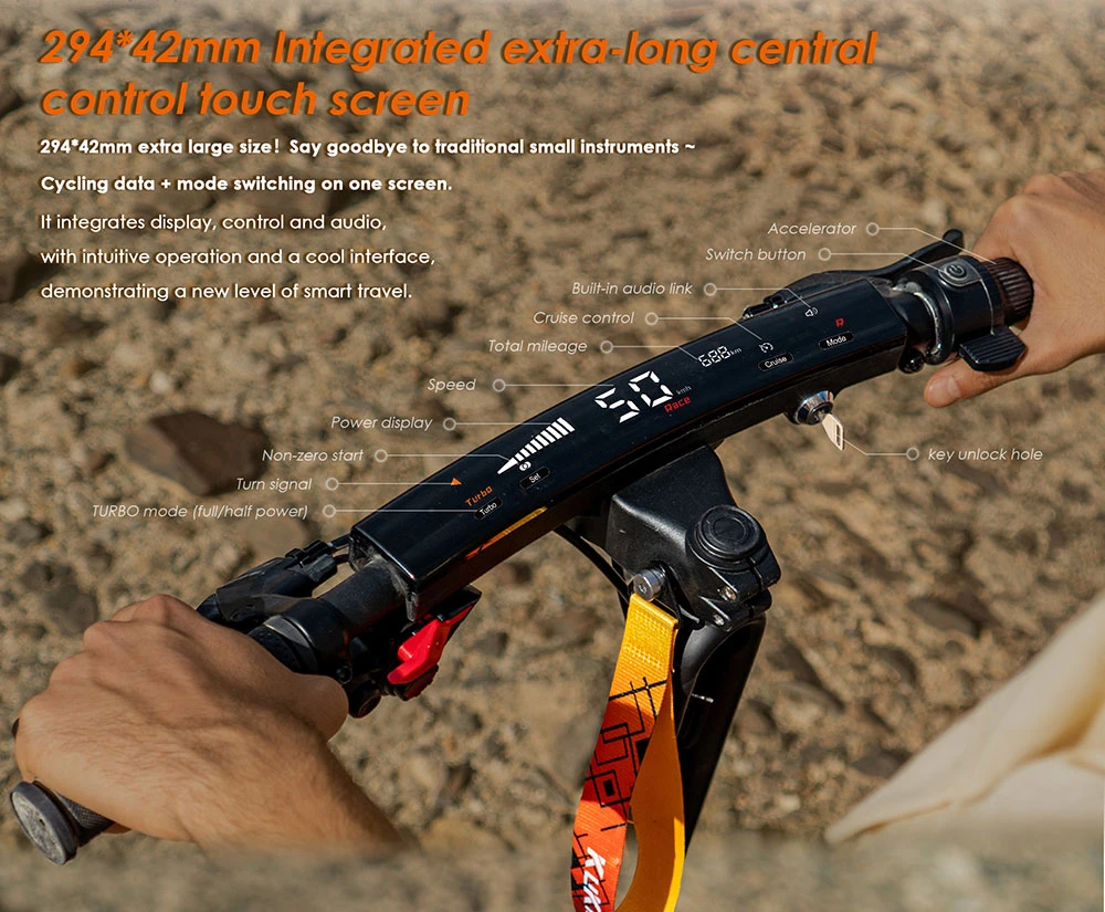 KuKirin G2 Ultra Folding Electric Scooter, 800W*2 Motor, 48V 18Ah Battery, 10 inch Tires, 50km/h Max Speed, 55km Max Range, Front & Rear Disc Brake, Front & Rear Spring Shock Absorbers