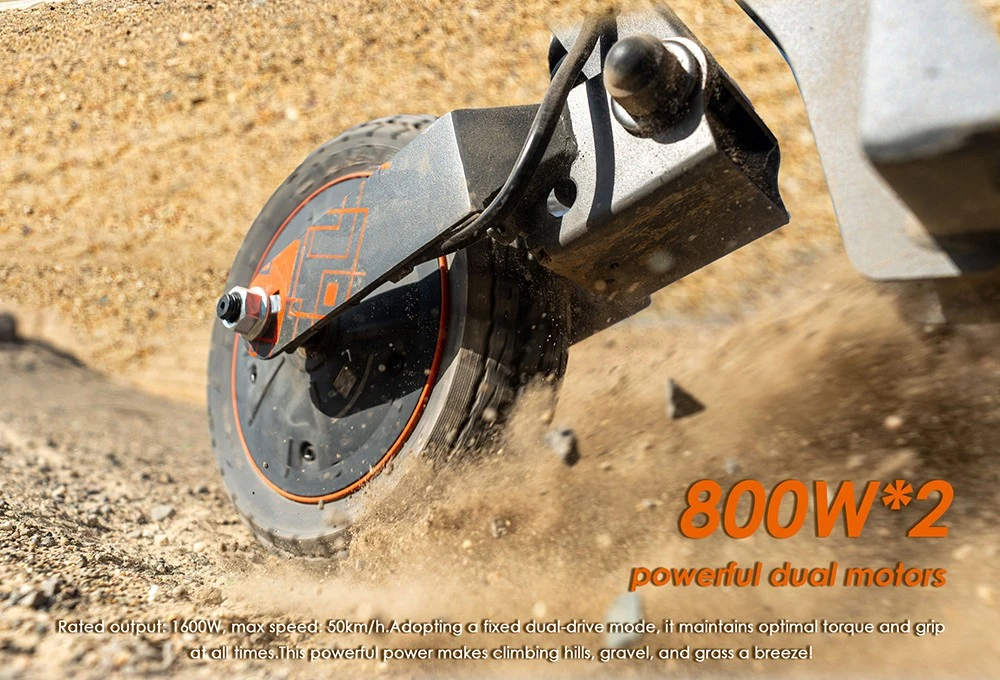 KuKirin G2 Ultra Folding Electric Scooter, 800W*2 Motor, 48V 18Ah Battery, 10 inch Tires, 50km/h Max Speed, 55km Max Range, Front & Rear Disc Brake, Front & Rear Spring Shock Absorbers