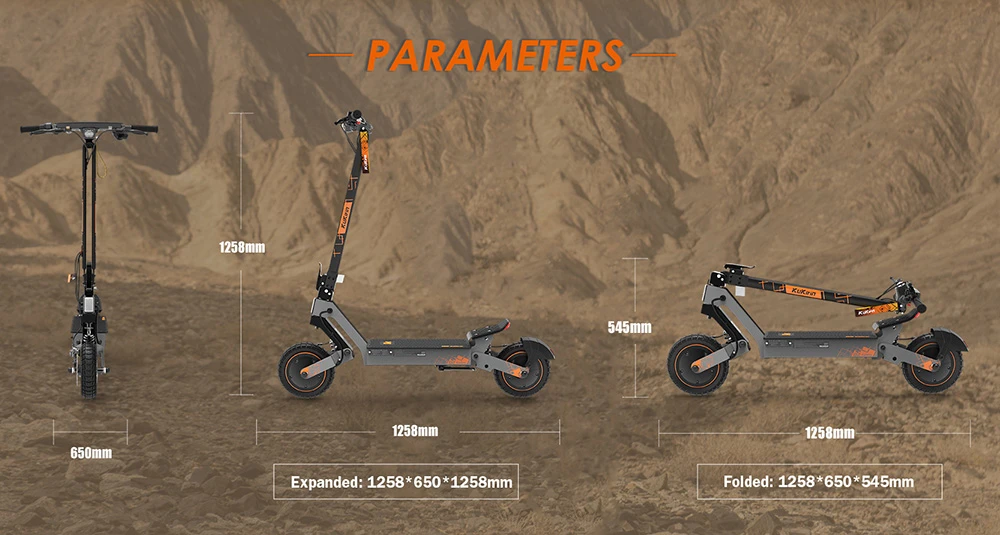 KuKirin G2 Ultra Folding Electric Scooter, 800W*2 Motor, 48V 18Ah Battery, 10 inch Tires, 50km/h Max Speed, 55km Max Range, Front & Rear Disc Brake, Front & Rear Spring Shock Absorbers