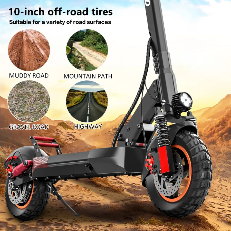 ienyrid electric scooter M4 model driving on four different road conditions