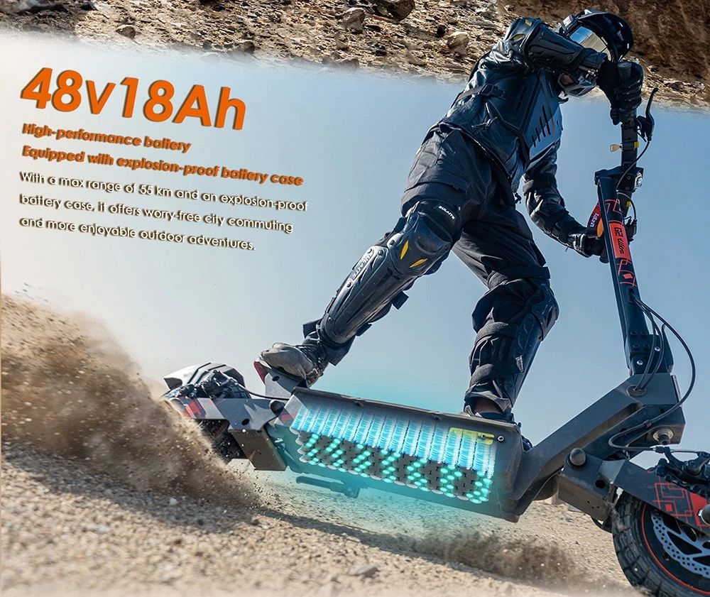 KuKirin G2 Ultra Folding Electric Scooter, 800W*2 Motor, 48V 18Ah Battery, 10 inch Tires, 50km/h Max Speed, 55km Max Range, Front & Rear Disc Brake, Front & Rear Spring Shock Absorbers