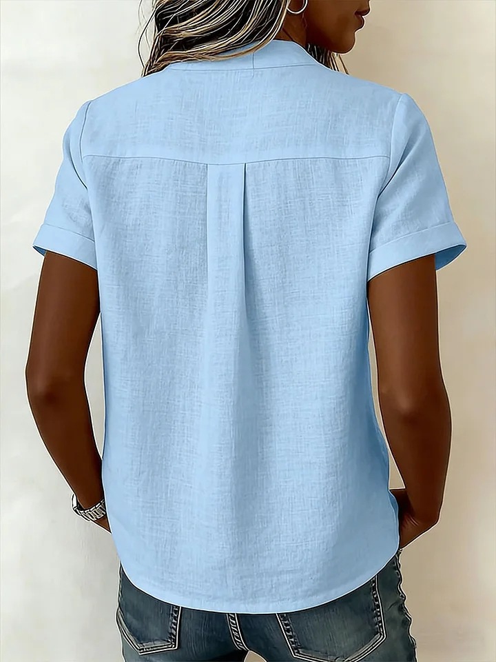 New Arrivals🔥Women's Casual Side Button-up Cotton Linen Top