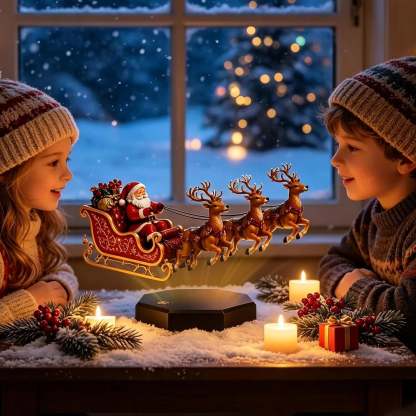 Floating Santa Sleigh Magnetic Levitation Christmas Display