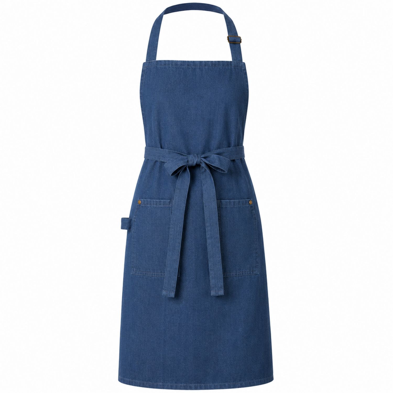 Delantal de Cocina Azul con Bolsillos Amplios y Correa Ajustable
