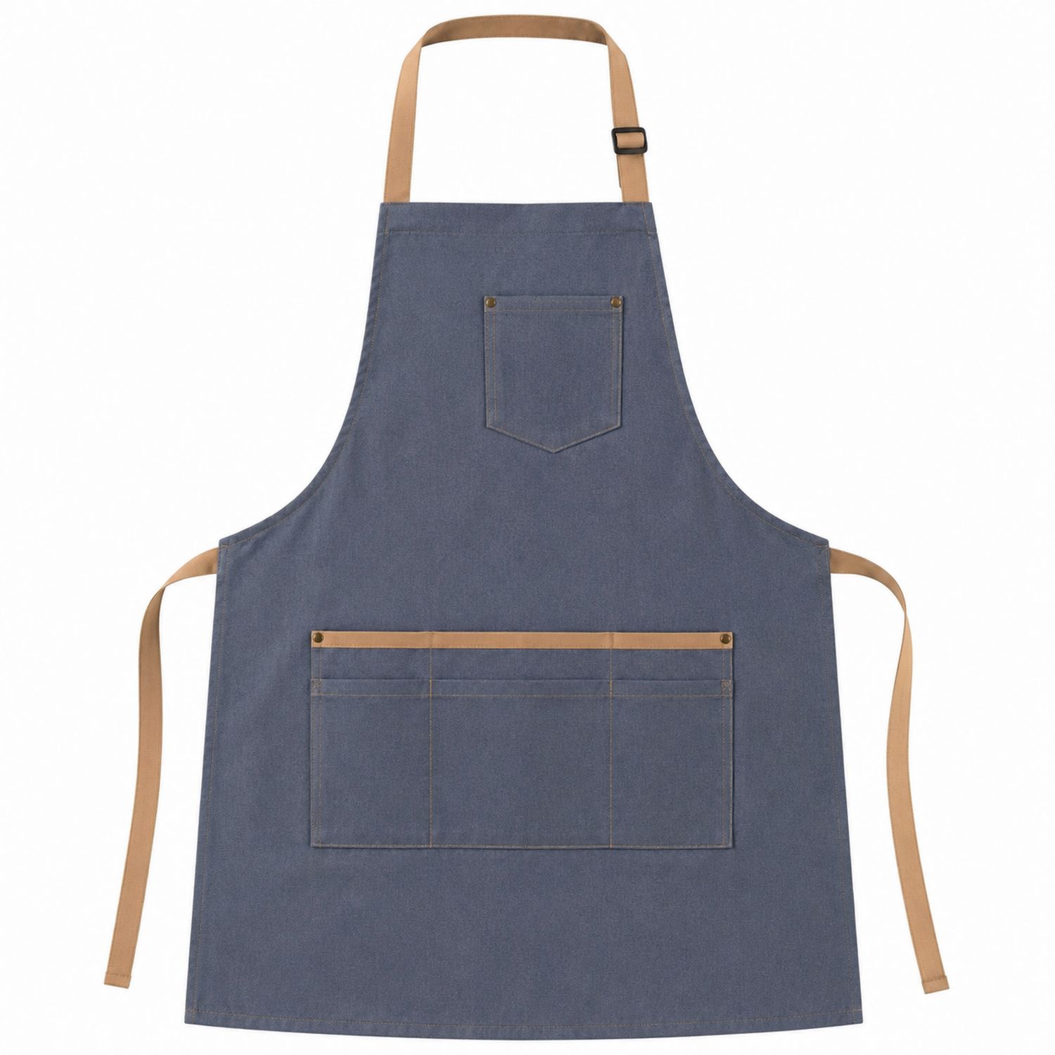 Delantal Azul de Cocina con Bolsillos Multifunción