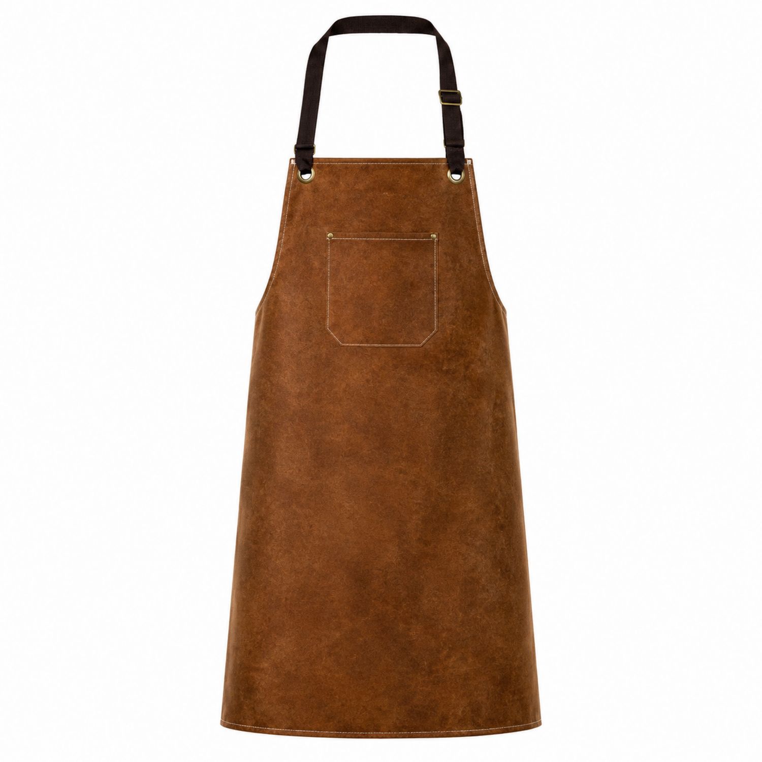 Delantal Marrón con Bolsillo Frontal para Cocina