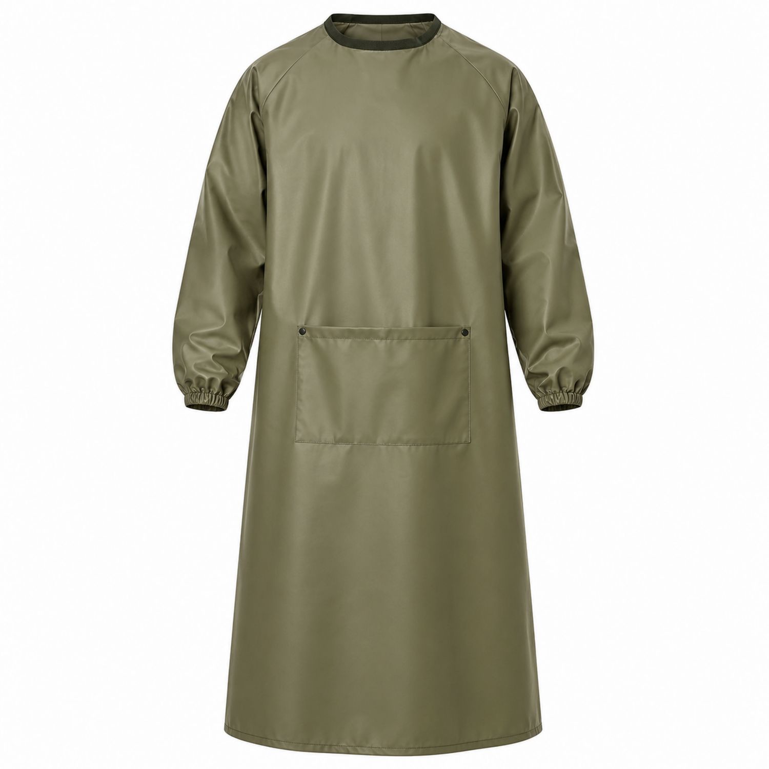Bata impermeable con bolsillo grande verde caqui