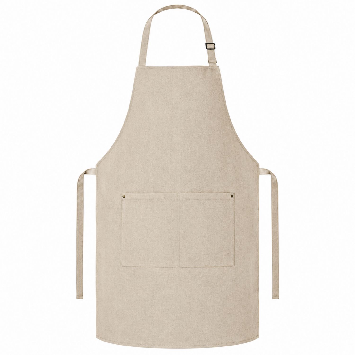 Delantal Beige con Bolsillos Frontales y Correa Ajustable