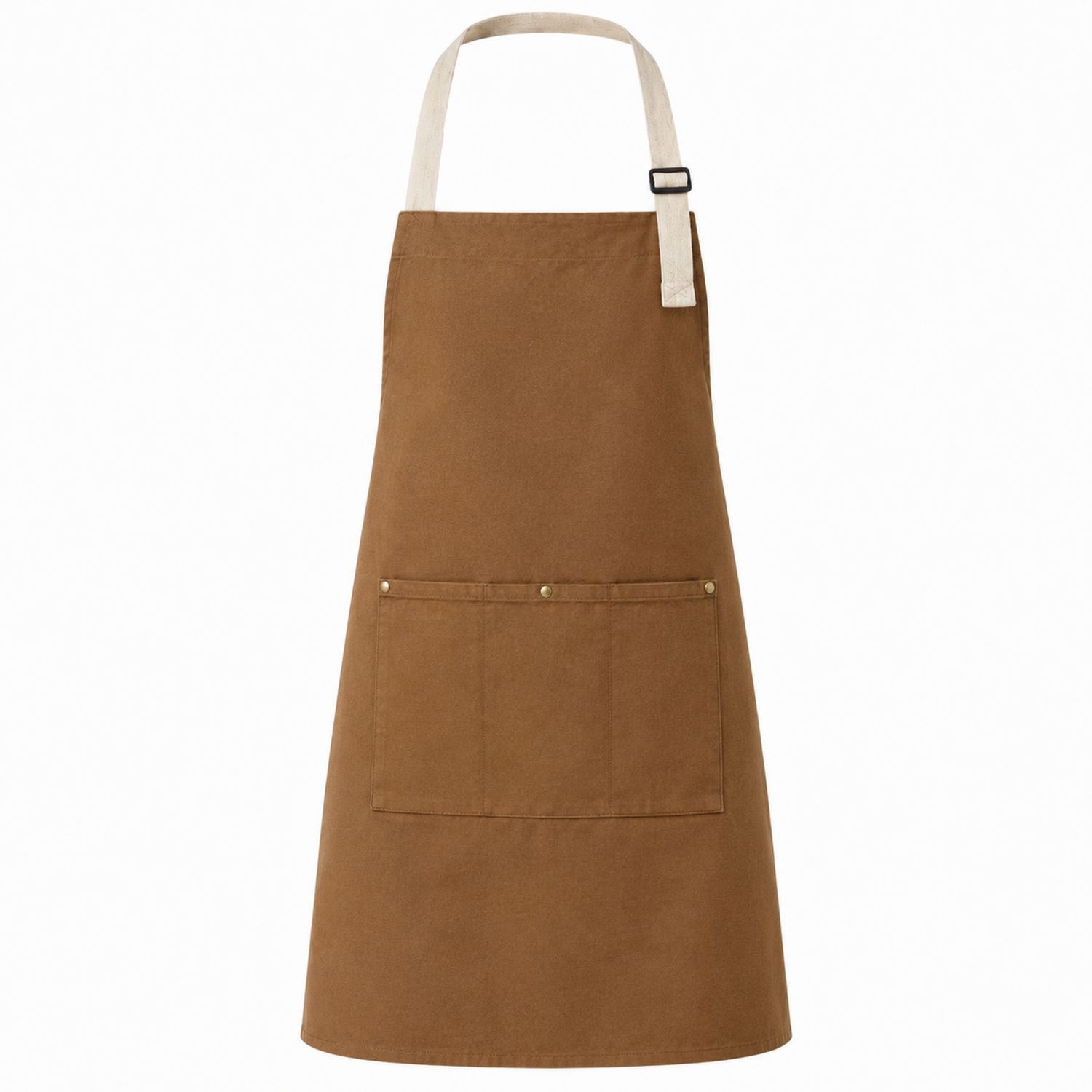 Delantal de Cocina Marrón con Bolsillo y Correa Ajustable
