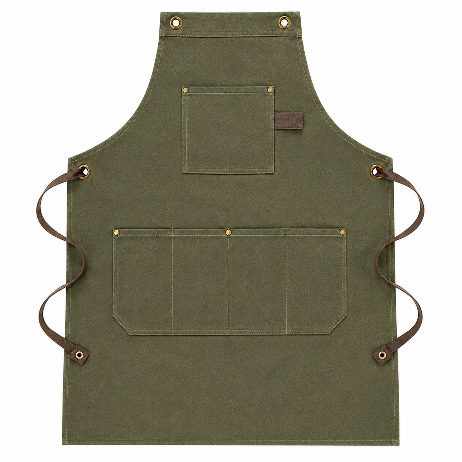 Delantal Verde con Bolsillos Múltiples para Cocina y Jardinería