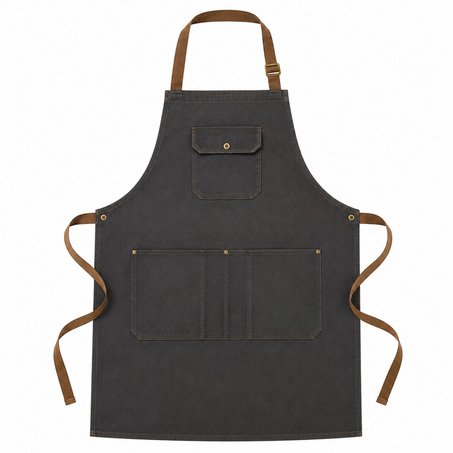 Delantal de Cocina Gris con Bolsillos Múltiples