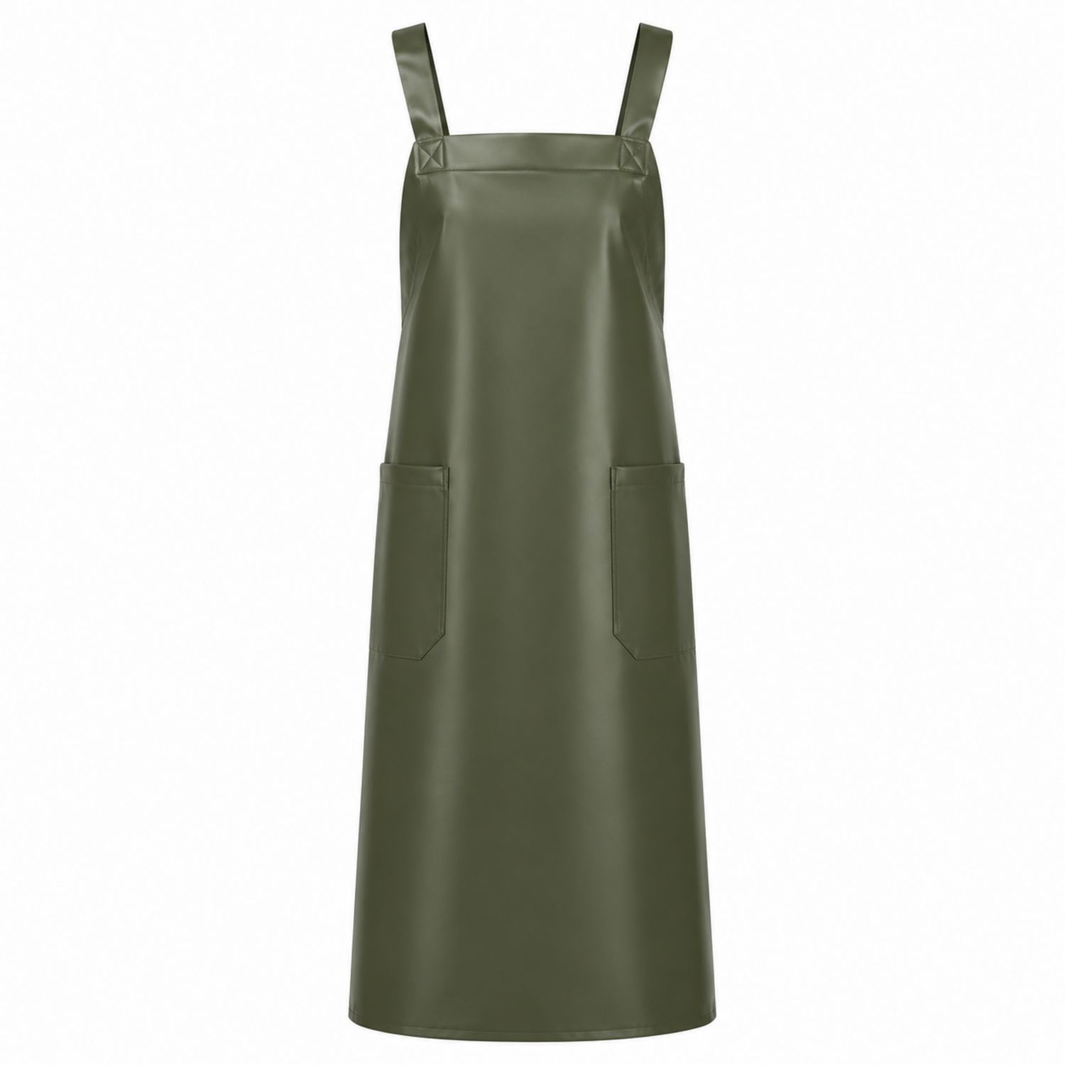 Delantal Verde Oliva con Bolsillos Prácticos