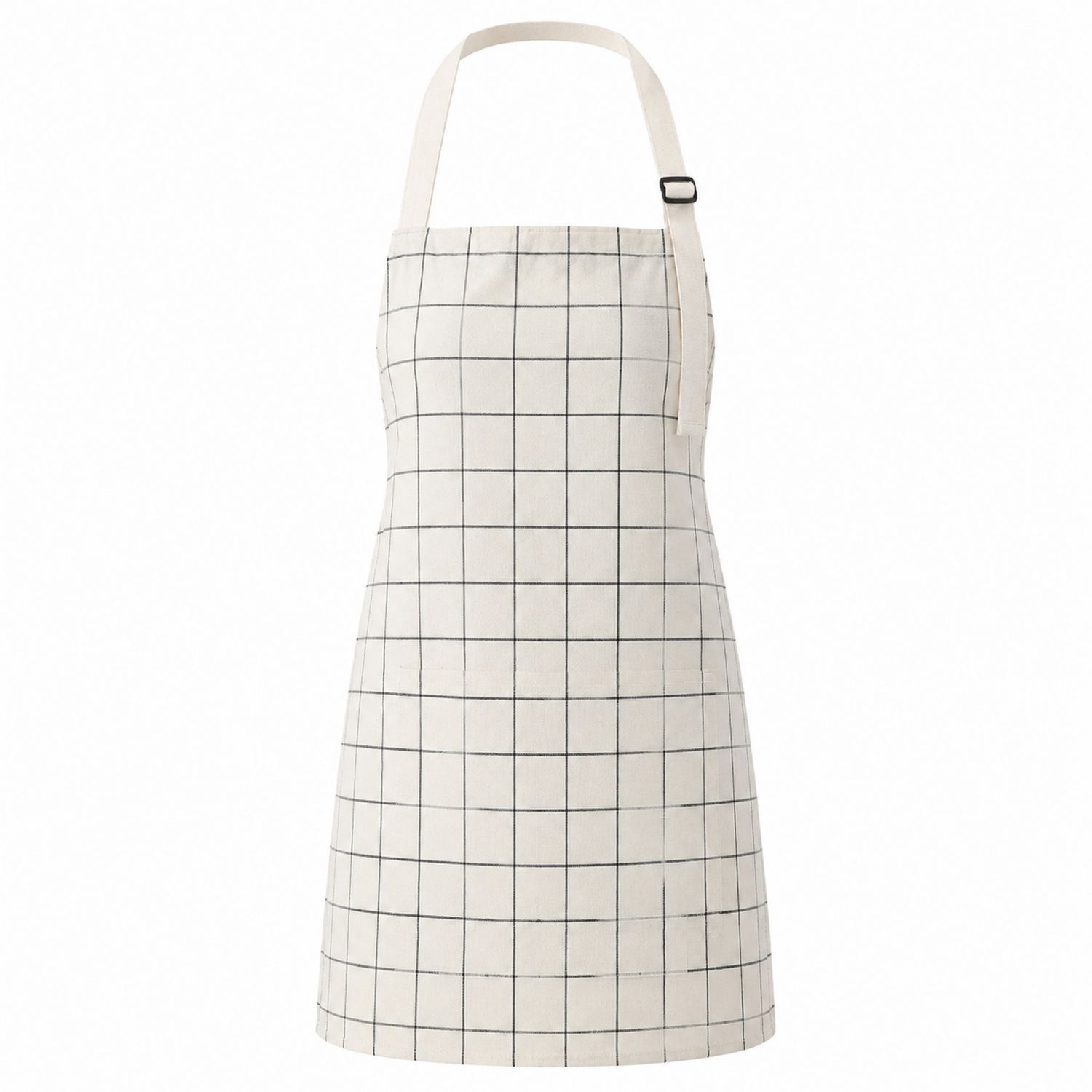 Delantal de Cocina Ajustable a Cuadros Blanco y Negro