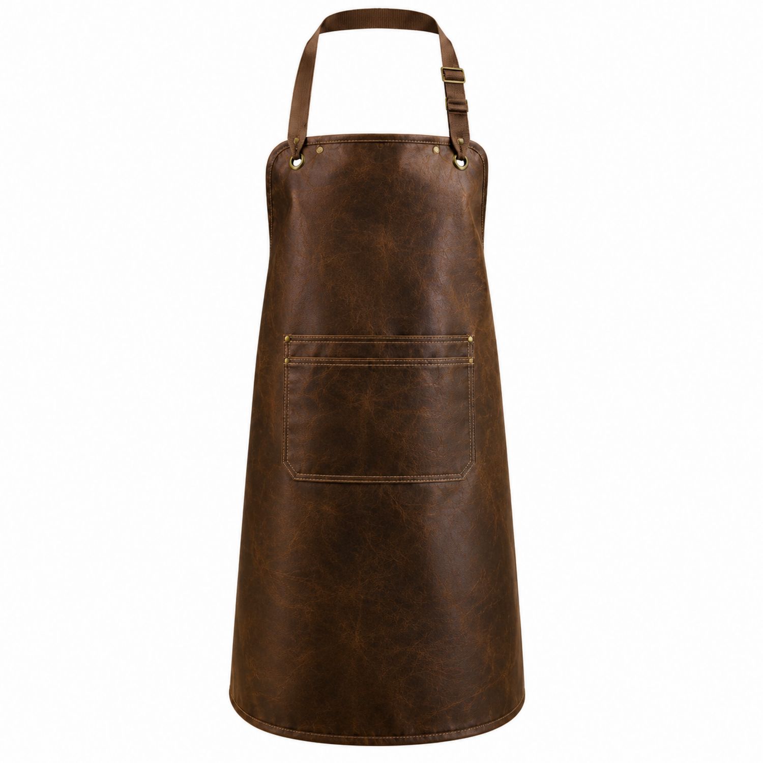 Delantal de Cocina Ajustable Marrón con Bolsillo