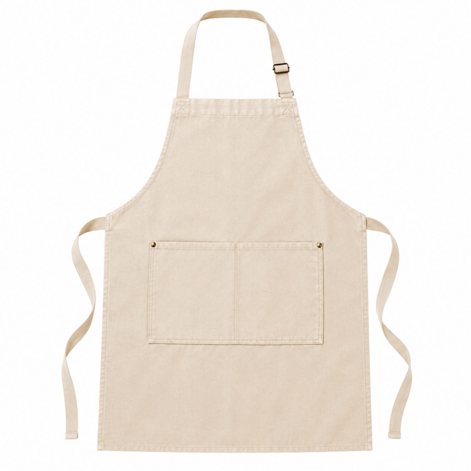 Delantal Beige con Bolsillos y Correa Ajustable