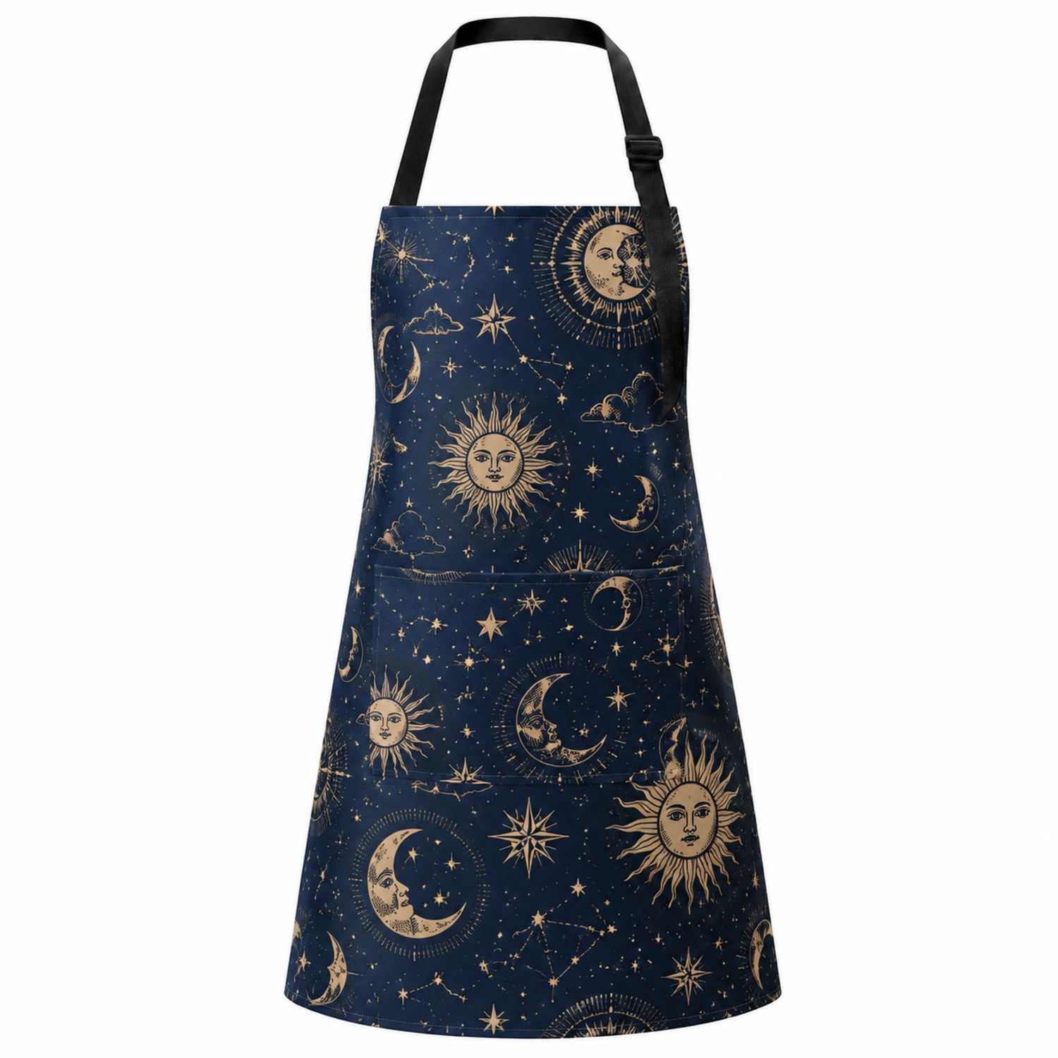 Delantal de Cocina Estampado Celestial Azul y Beige