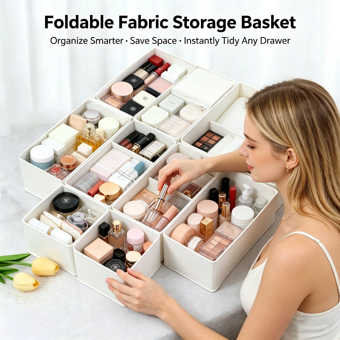 🧺 Foldable Fabric Storage Basket