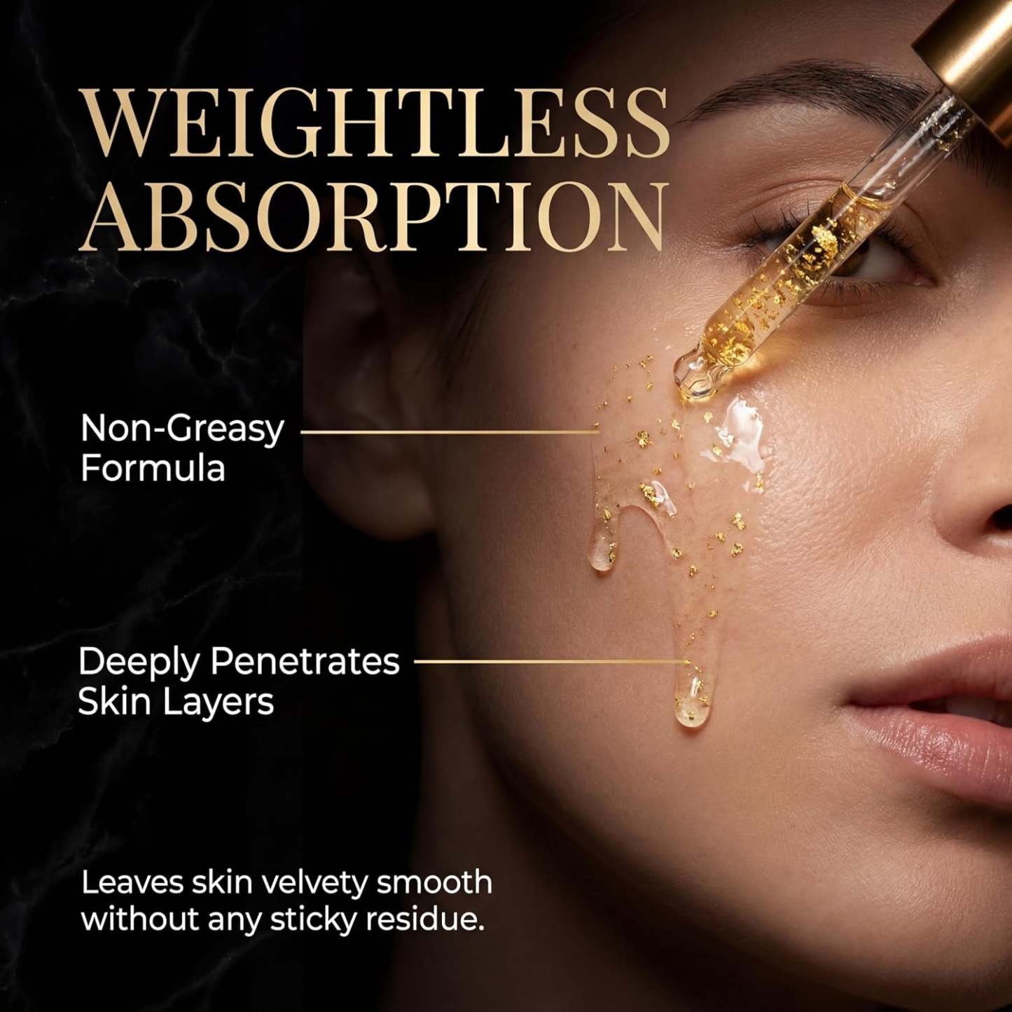 24K Gold Serum for Face, 2-Pack Anti-Aging Moisturizer with Vitamins