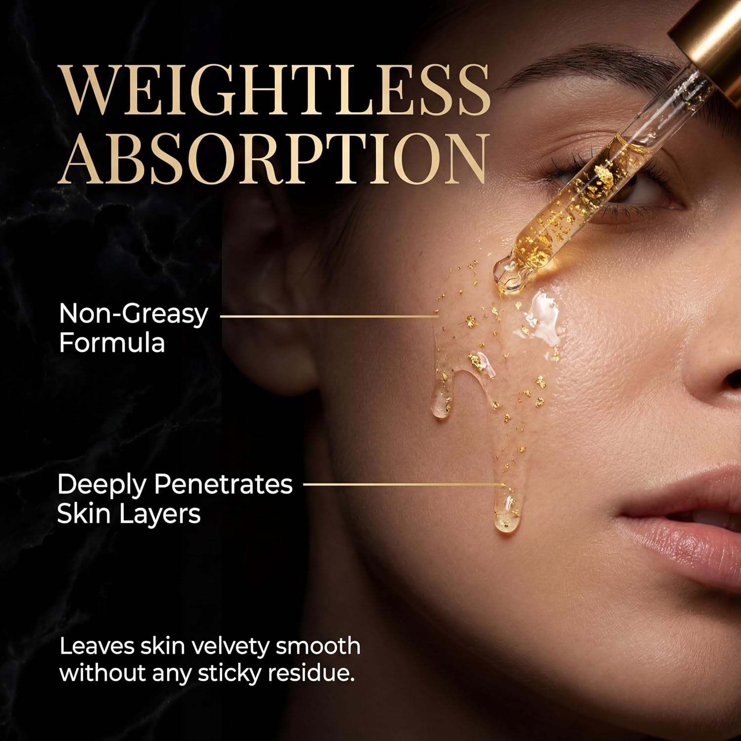 24K Gold Serum for Face, 2-Pack Anti-Aging Moisturizer with Vitamins