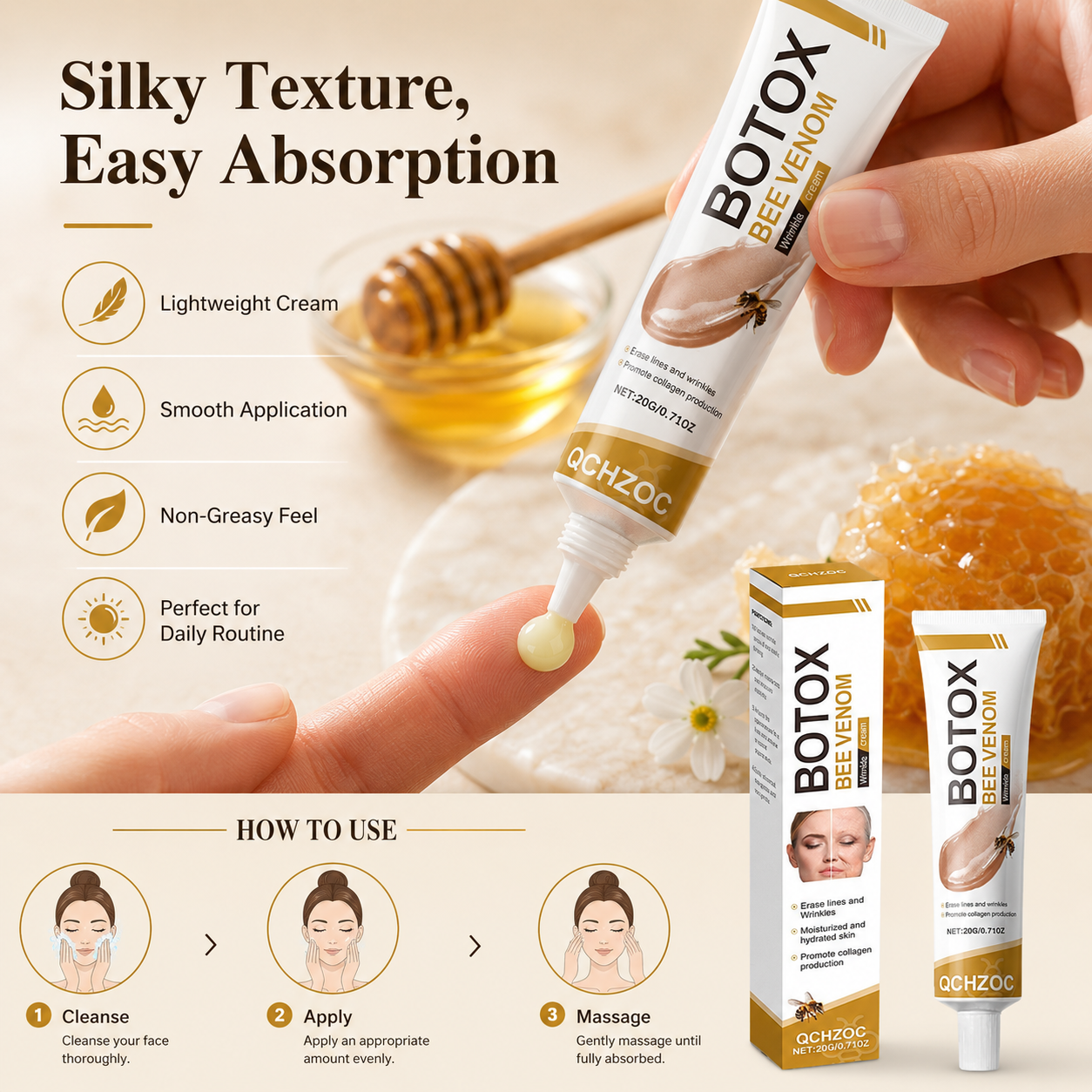 Botox Bee Venom Anti-Wrinkle Firming Cream – Targets All Types of Wrinkles for Younger-Looking Skin ✨